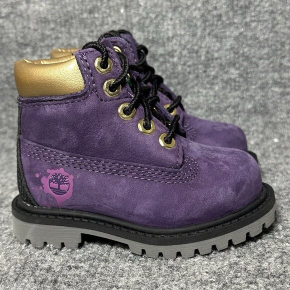 Timberland Other - Timberland Kids Premium Waterproof Purple Nubuck Leather Boots Girls Size 4